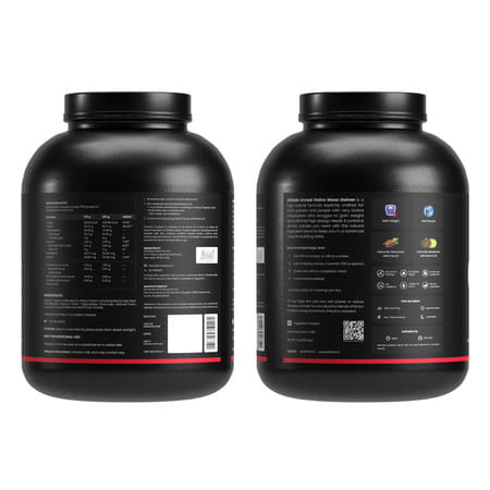 Athlab Unreal Gains Mass Gainer | Naturally Flavoured & Sweetened - Dutch Chocolate | 3 Kg