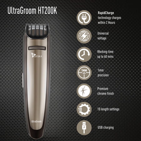 Syska Ht 200k Runtime: 120 Min Trimmer For Men (Black)