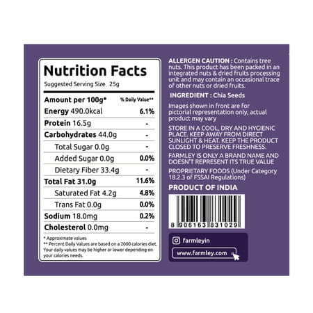 Farmley Chia Seeds Rich In Protein 1kg