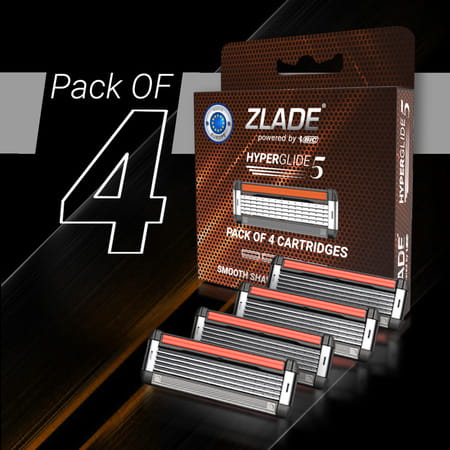 Zlade Hyperglide5 Men'S Razor Cartridges - Pack Of 4
