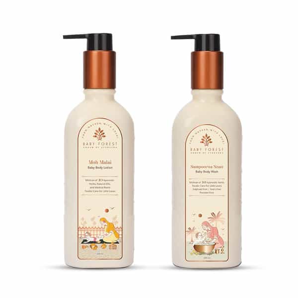 Baby Forest Moh Malai Baby Body Lotion 200 Ml With Sampoorna Snan Baby Body Wash 200Ml