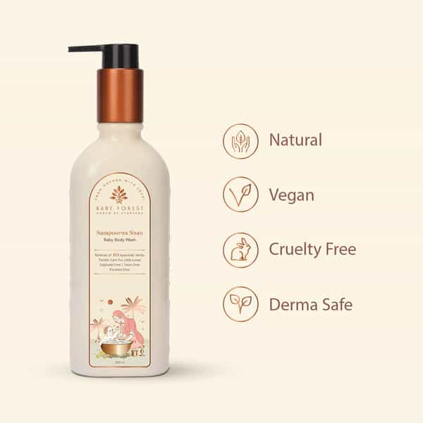Baby Forest Moh Malai Baby Body Lotion 200 Ml With Sampoorna Snan Baby Body Wash 200Ml