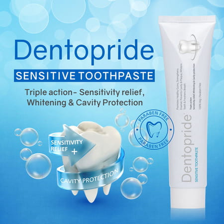 Dentopride Sensitive Toothpaste | Herbal Protection For Sensitive Teeth | (100 Gm Pack Of 2)