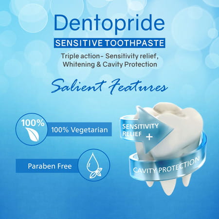 Dentopride Sensitive Toothpaste | Herbal Protection For Sensitive Teeth | (100 Gm Pack Of 2)