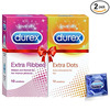 Durex Extra Ribbed Condoms 10n And Durex Extra Dots Condoms 10n Combo