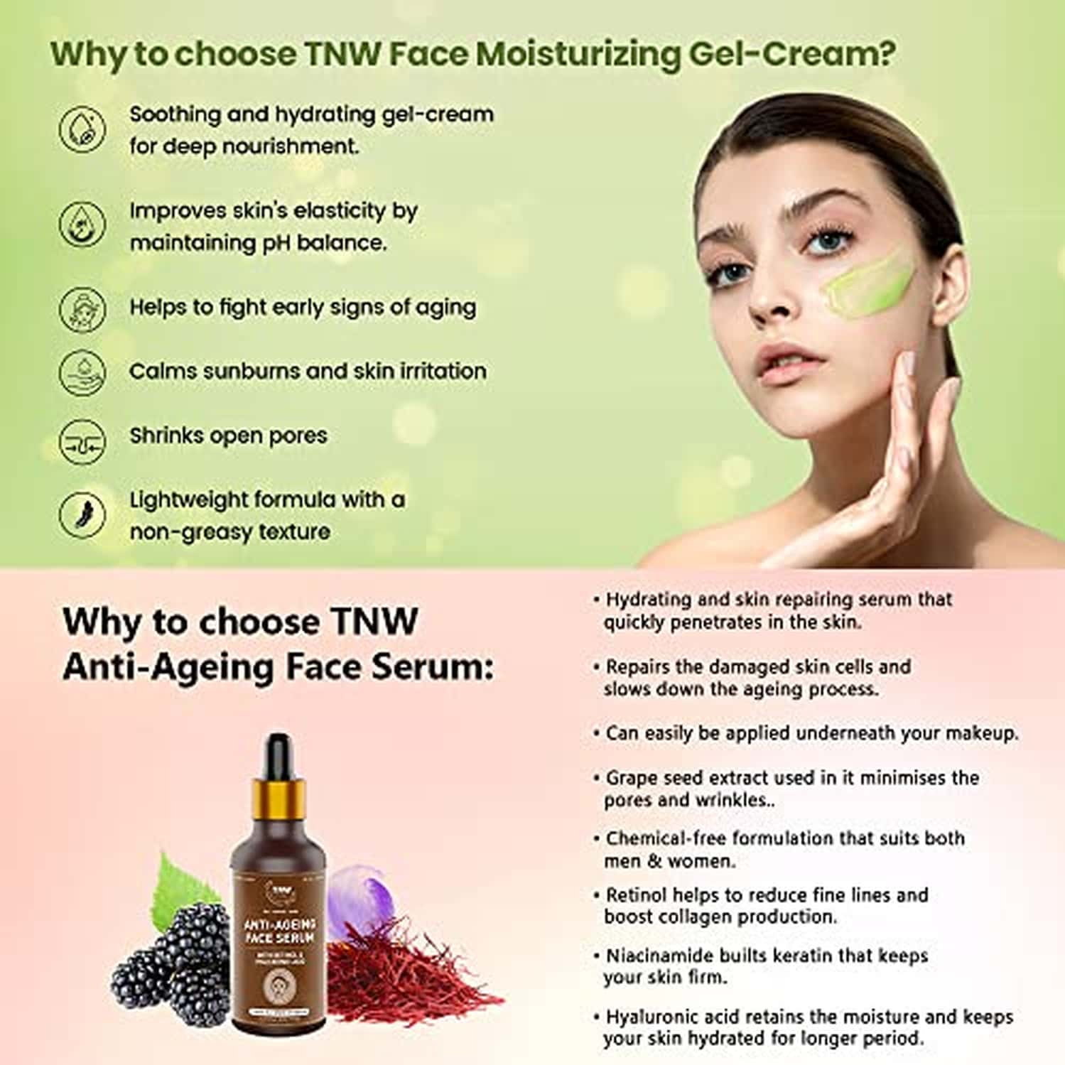 Buy TNWTHE NATURAL WASH ANTIAGING SERUM AND FACE MOISTURIZING GEL