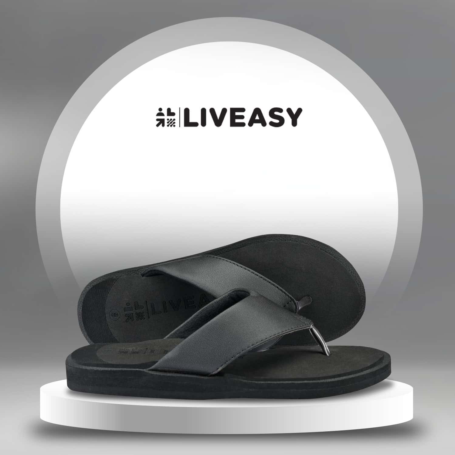 Liveasy Essentials Men's Diabetic & Orthopedic Slippers - Black - Size Uk 8 / Us 9