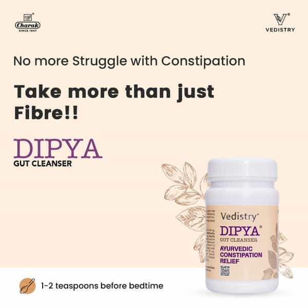 Dipya Gut Cleanser Powder|Double Action Constipation Relief For Men & Women|Orange Flavor|Sugar-Free