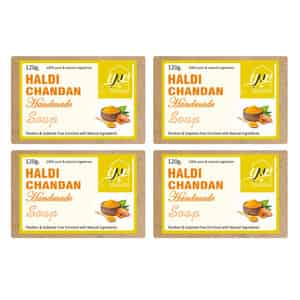 Ynb Yours Natural Buddy Organic Haldi Chandan Handmade Sls & Paraben Free Soap 120g (pack Of 4)