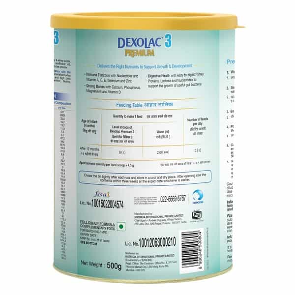 Dexolac Premium 3 Powder 500 Gm