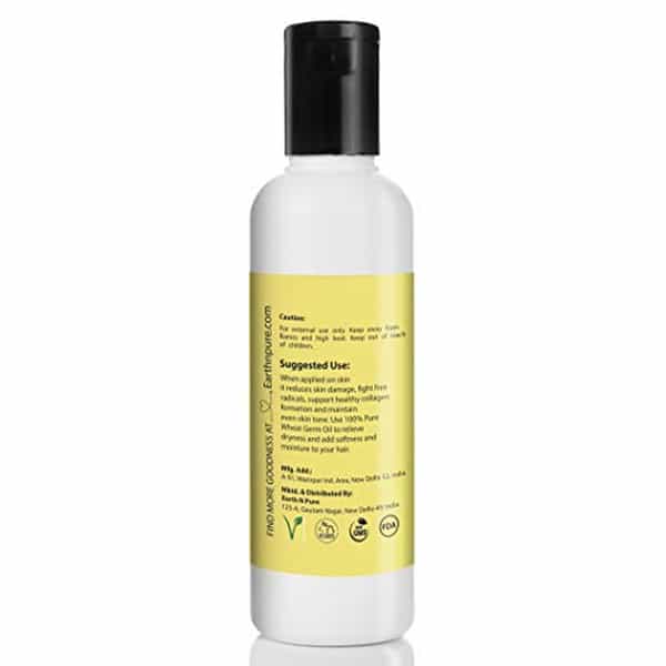 Earth N Pure Wheat Germ Oil 100% Pure Natural And Cold Pressed - 200 Ml (6.8 Fl. Oz.) (200 Ml)