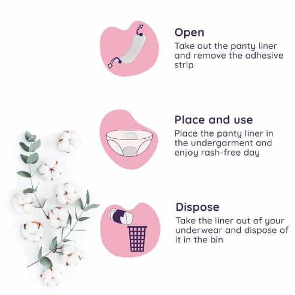 Sanfe Rash Free Panty Liners 100% Organic Cotton And Biodegradable - 25 Units