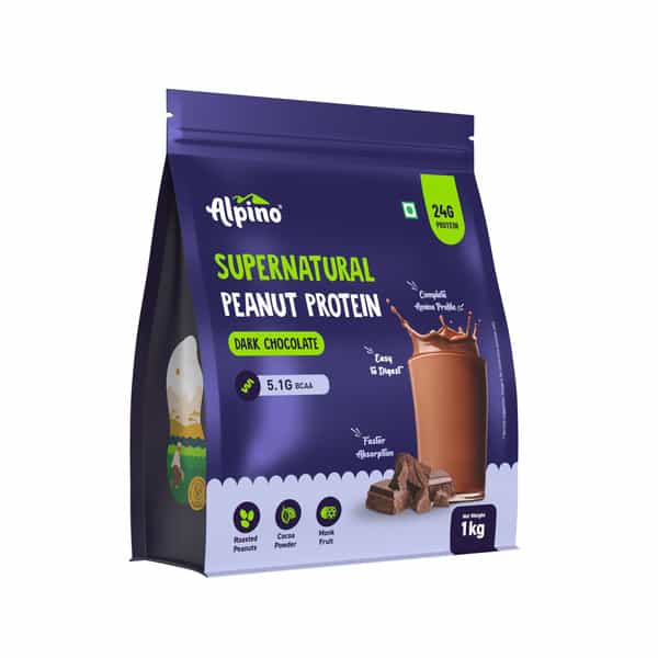 Alpino Supernatural Peanut Protein Powder Dark Chocolate Pouch 1 Kg