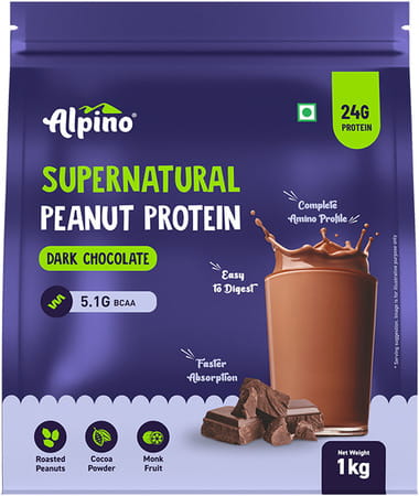 Alpino Supernatural Peanut Protein Powder Dark Chocolate Pouch 1 Kg
