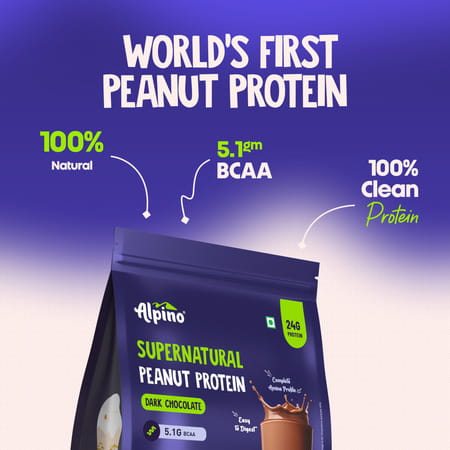 Alpino Supernatural Peanut Protein Powder Dark Chocolate Pouch 1 Kg