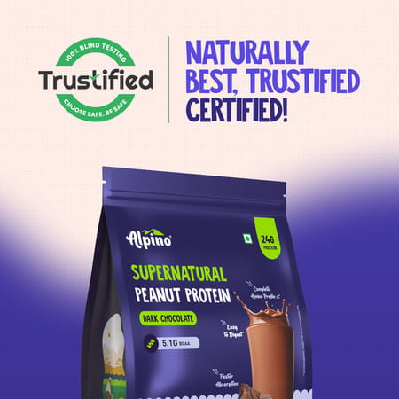 Alpino Supernatural Peanut Protein Powder Dark Chocolate Pouch 1 Kg