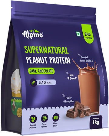 Alpino Supernatural Peanut Protein Powder Dark Chocolate Pouch 1 Kg
