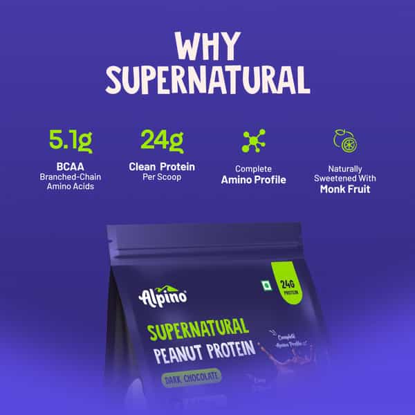 Alpino Supernatural Peanut Protein Powder Dark Chocolate Pouch 1 Kg