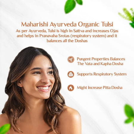 Maharishi Ayurveda Organic Tulsi Tablets | For Respiratory Wellness | 100% Organic | 60 Tabs