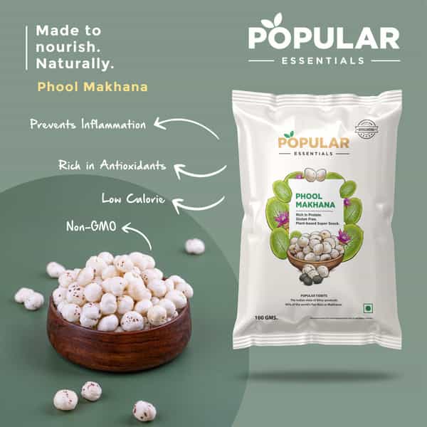 Popular Essentials Phool Makhana | 100 Gm