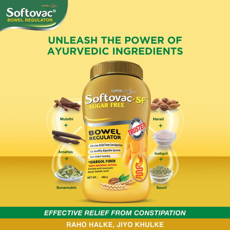 Softovac Sf Bowel Regulator For Constipation Powder 450 Gm