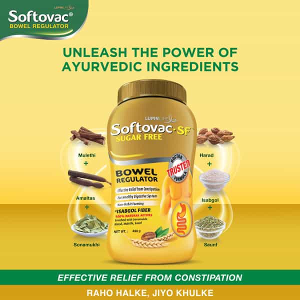 Softovac Sf Bowel Regulator For Constipation Powder 450 Gm