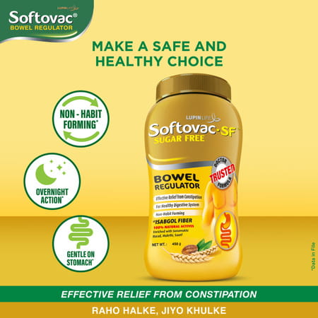Softovac Sf Bowel Regulator For Constipation Powder 450 Gm