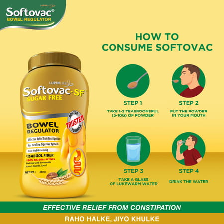 Softovac Sf Bowel Regulator For Constipation Powder 450 Gm