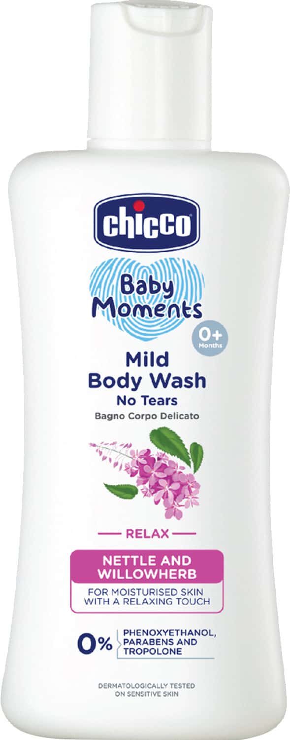 Chicco Baby Moments Mild Body Wash Relax No Tears For Soft Skin No Tears Soap Free 0m+ (100 Ml)