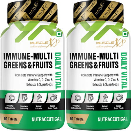 Musclexp Immune-Multi Greens & Fruits 60 Tablets (Pack Of 2)