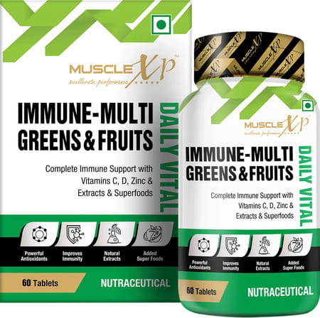 Musclexp Immune-Multi Greens & Fruits 60 Tablets (Pack Of 2)