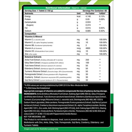 Musclexp Immune-Multi Greens & Fruits 60 Tablets (Pack Of 2)