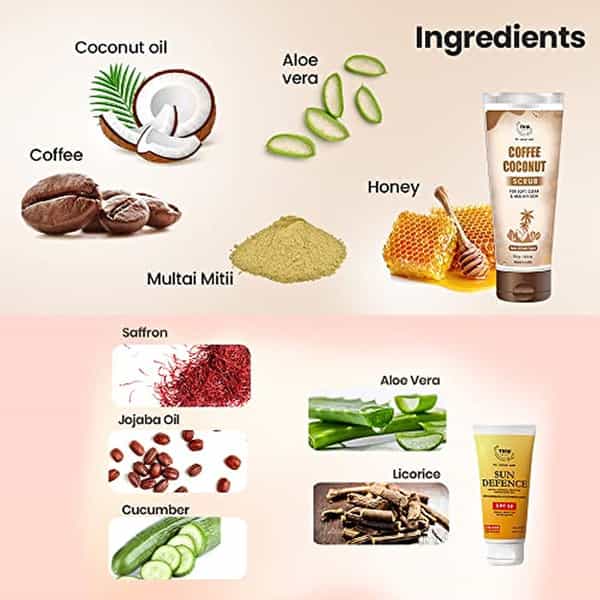 Tnw The Natural Wash Face & Body Scrub (Coffee Coconut Scrub + Spf 50++ Sunscreen) 150 Ml