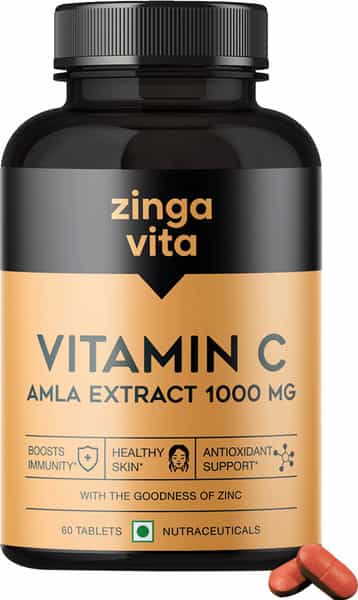 Zingavita Vitamin C Supplement Immunity Booster Skin Care 60 Veg Tablets