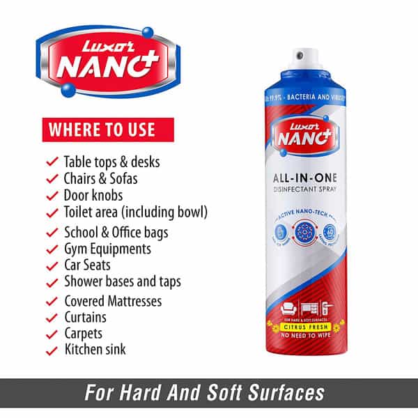 Luxor Nano All-In-One Disinfectant Spray Citrus Fresh - 241Ml