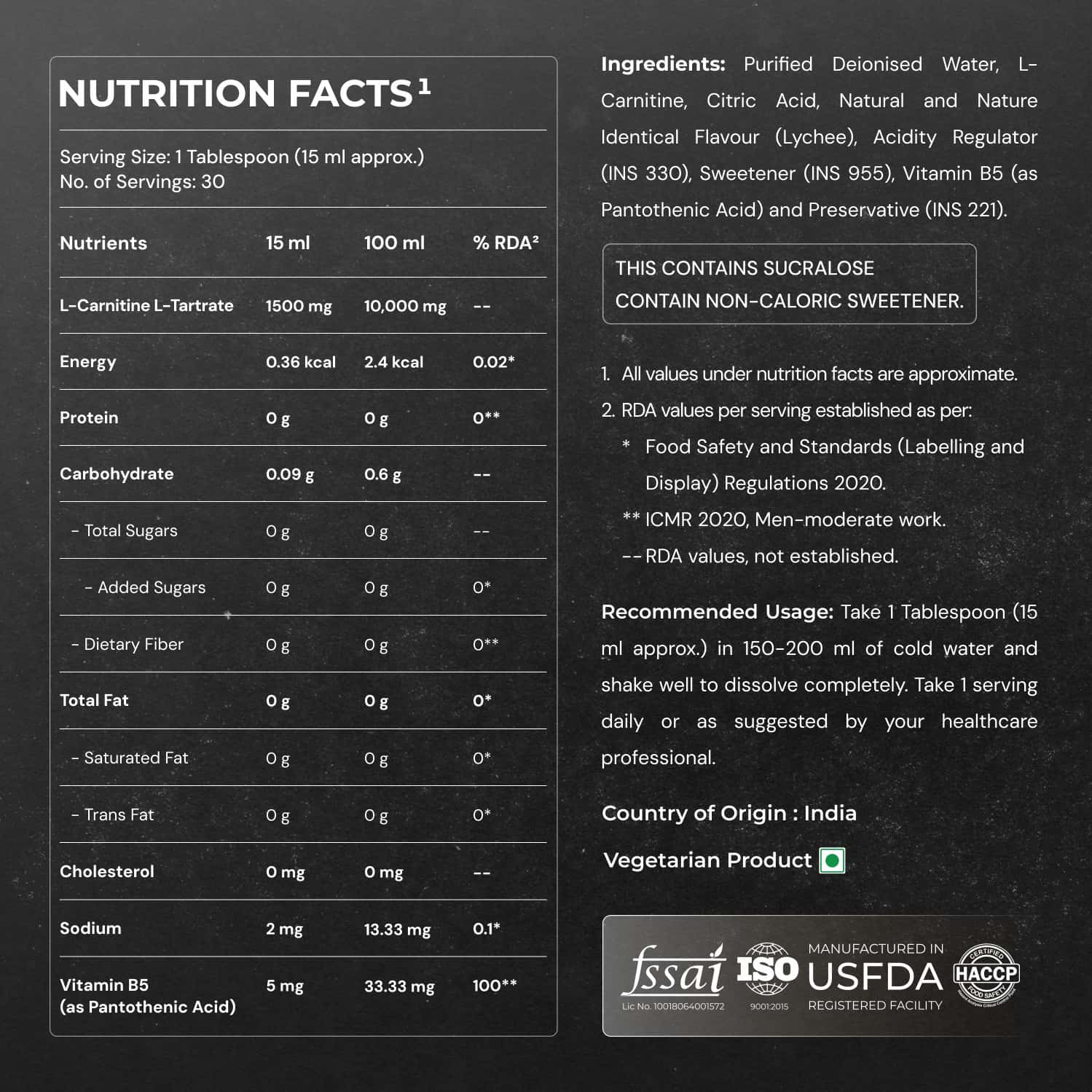 l carnitine liquid pro nutrition Buy NUTRABAY L-CARNITINE WITH VITAMIN B5 - 450 ML | LYCHEE CRUSH Size:100ug