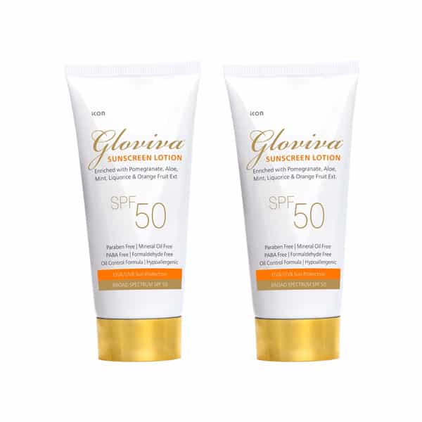 Gloviva Sunscreen Lotion (Spf 50) 50 Ml | With Aloe Vera | Uva & Uvb Protection (Pack Of 4)