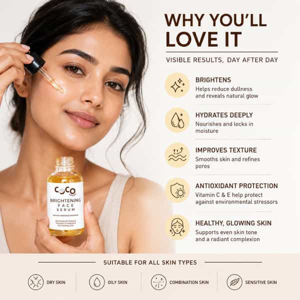 Coco Crush Vitamin-C Face Serum For Brightening | Dark Spots & Anti-Ageing - 15Ml