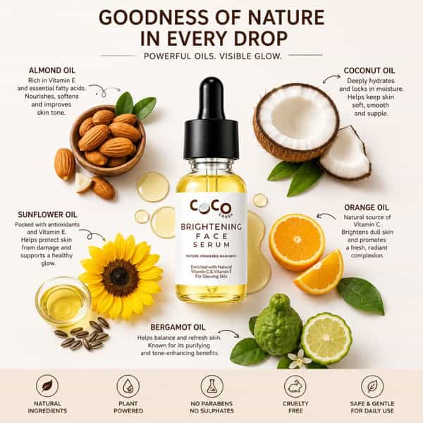 Coco Crush Vitamin-C Face Serum For Brightening | Dark Spots & Anti-Ageing - 15Ml