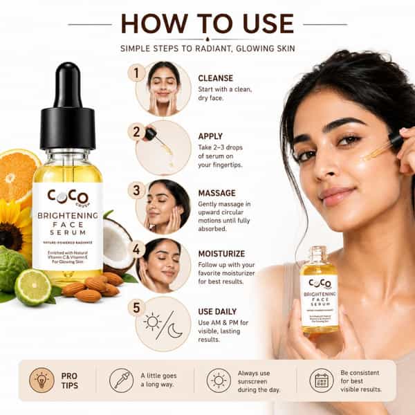 Coco Crush Vitamin-C Face Serum For Brightening | Dark Spots & Anti-Ageing - 15Ml