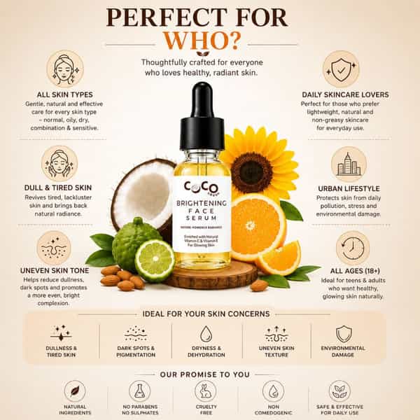 Coco Crush Vitamin-C Face Serum For Brightening | Dark Spots & Anti-Ageing - 15Ml