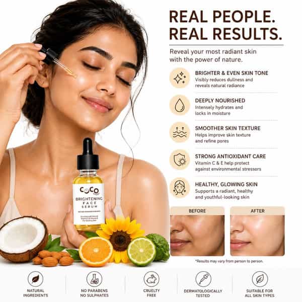 Coco Crush Vitamin-C Face Serum For Brightening | Dark Spots & Anti-Ageing - 15Ml