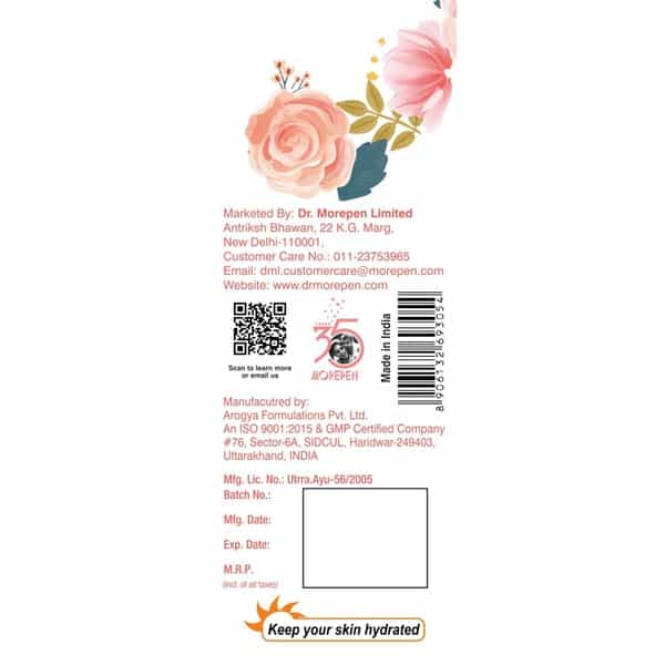 Dr. Morepen Pure & Natural Rose Water For Face No Alcohol - 120Ml
