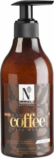 Nutriglow Natural's Coffee Face Wash/Raw Irish Coffee /Yogurt Extracts & Honey /No Paraben 300Ml