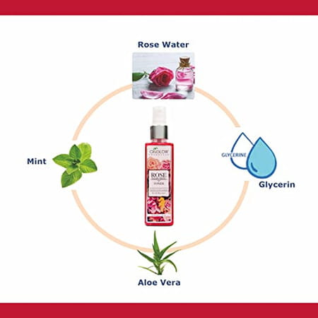 Oxyglow Herbals Pure And Natural Rose Water Face Toner/Makeup Remover (All Skin Types)