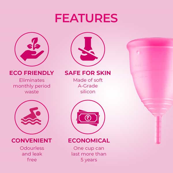 Paree Prima Reusable Menstrual Cup Large Size With Protection Pouch|Fda Approved