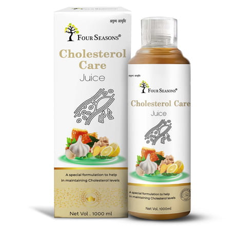 Four Seasons Cholesterol Care Juice 1l| Ayurvedic Heart Health Formula | Bp Care - No Added Sugar