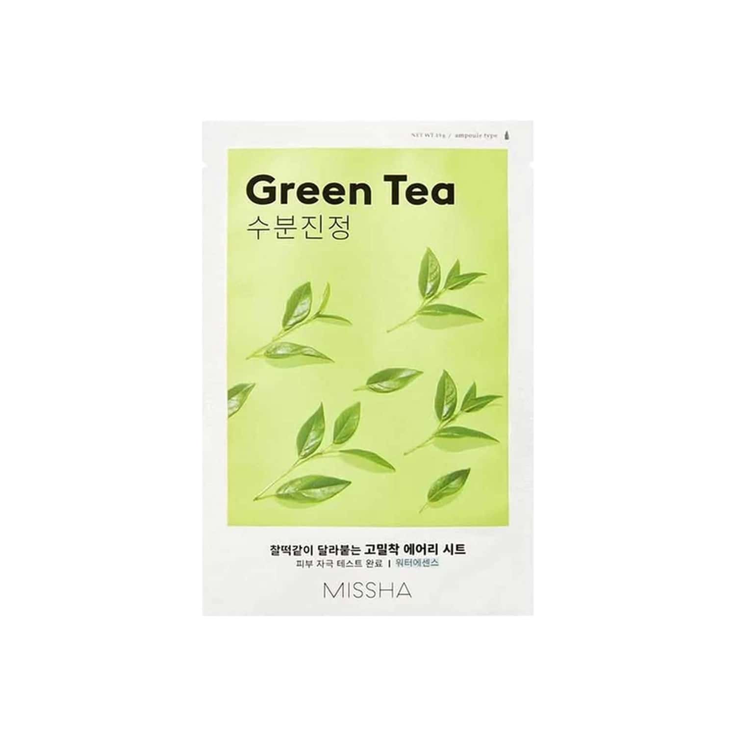 Missha Airy Fit Sheet Mask [green Tea] - Pack Of 5