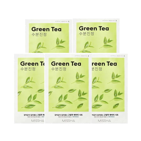 Missha Airy Fit Sheet Mask [Green Tea] - Pack Of 5