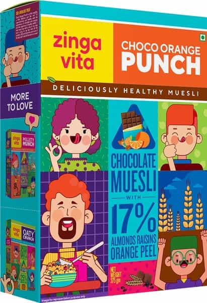 Zingavita Chocolate Oats Muesli Cholesterol Free With Almonds & Orange Peel